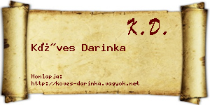 Köves Darinka névjegykártya